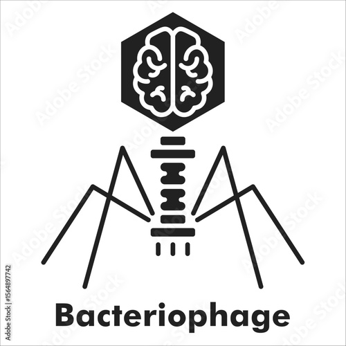 Bacteriophage Icon - Glyph Style