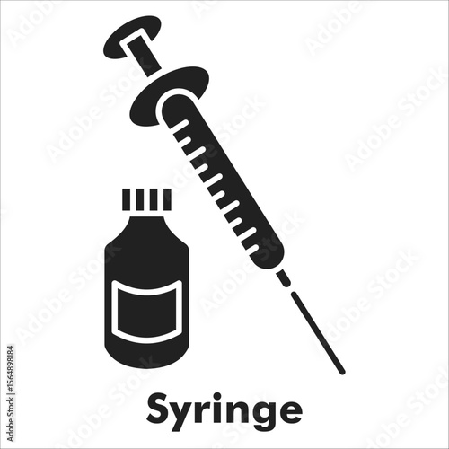 Syringe Icon - Glyph Style
