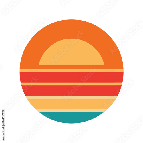 Circular Icon with Retro Sunset Stripe Background Free Download Circular Icon with Retro Sunset Stripe Background - GFXLoad