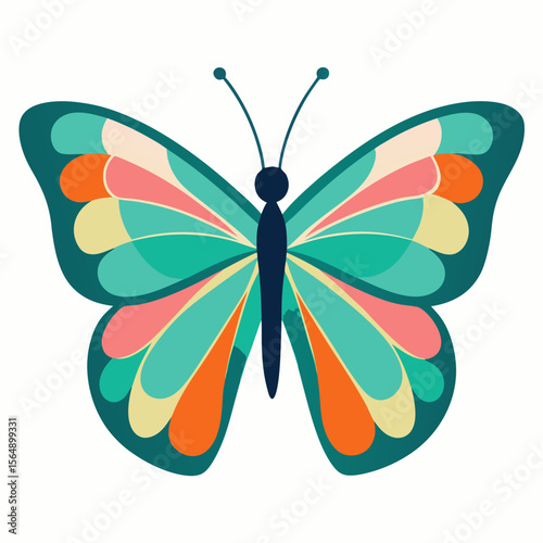 simple colored butterfly vector symmetrical