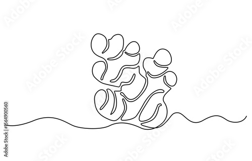 Single one line drawing ginger vegetable concept continuous line draw design graphic vector illustration, One continuous line drawing healthy organic ginger for farm logo identity. Fresh flowering.