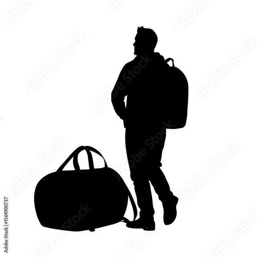 Silhouette of person with convertible backpack-duffel combo, travel gear innovation