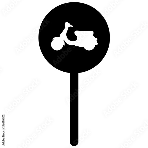 Silhouette of scooter road sign, smart mobility concept