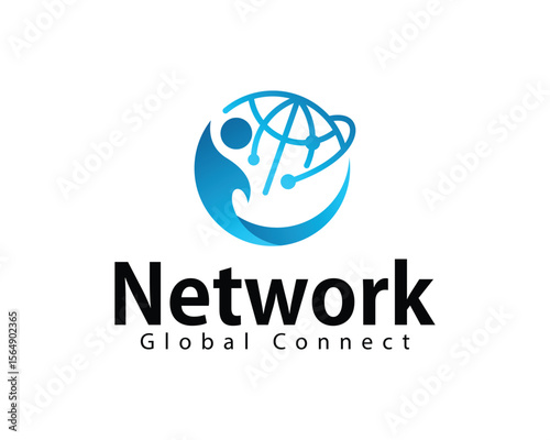 Network logo creative connect people global digital