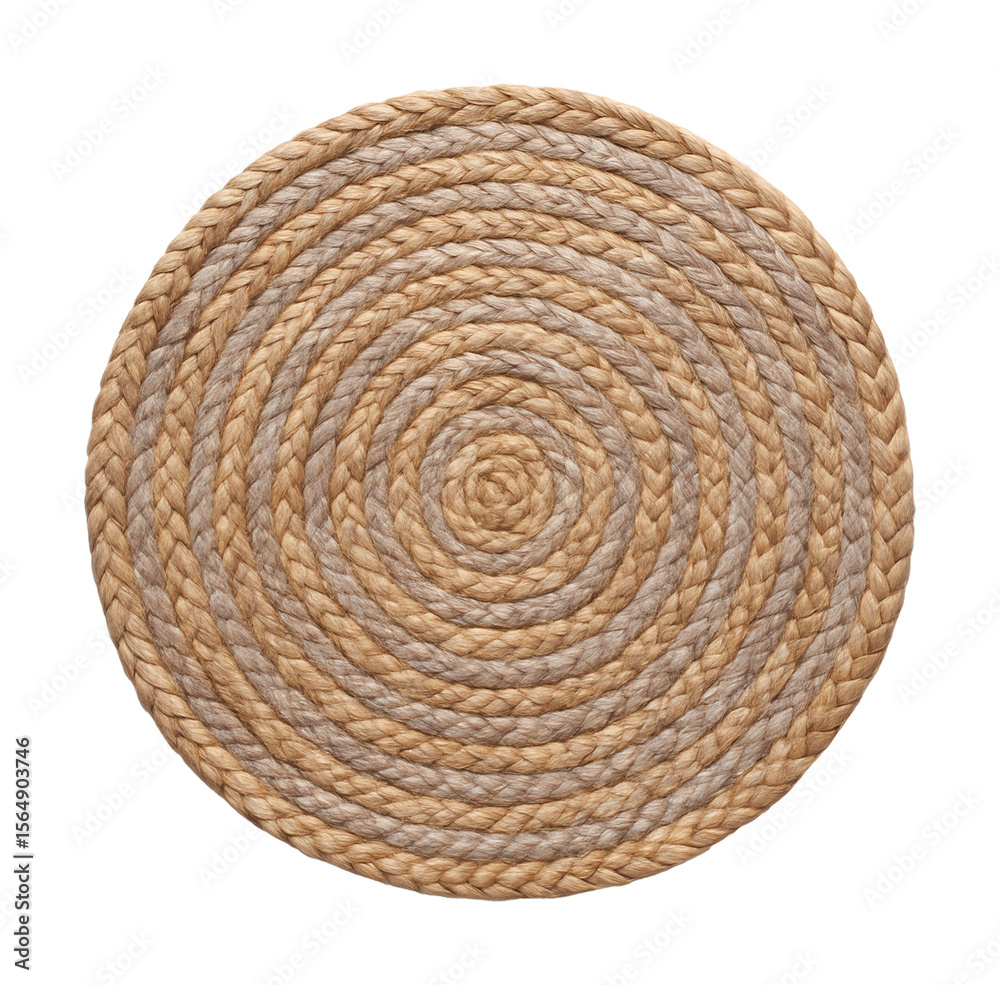 Obraz premium A small round braided rug for a cottage bedroom.