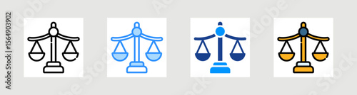 Balance Scale Icon Collection Set Multiple Style