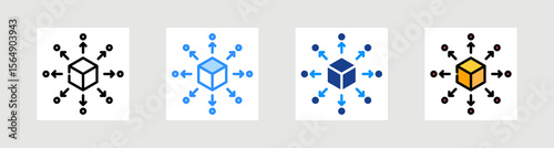 Decentralization Icon Collection Set Multiple Style