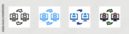 Peer To Peer Icon Collection Set Multiple Style