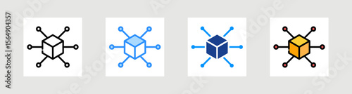 Blockchain Technology  Icon Collection Set Multiple Style