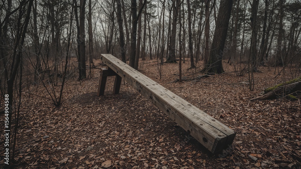 Fototapeta premium Rusty seesaw in a forgotten playground landscape