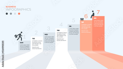 Seven days or seven steps. Infographic Template