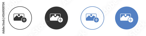 Add photos icon Thin line design. Vector Graphic. EPS 10