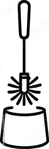 Toilet brush vector black silhouette print design