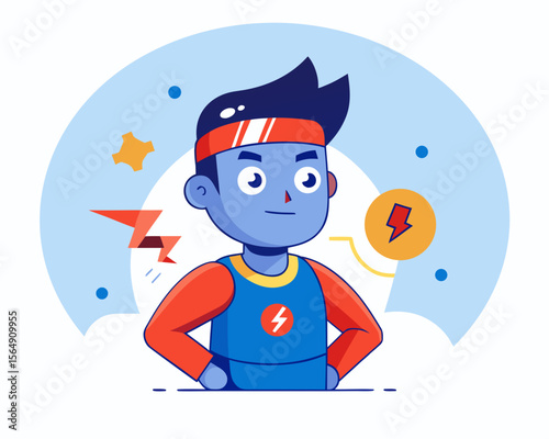 Gen-Z Zoom fatigue character vector illustration