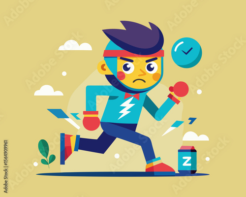 Gen-Z Zoom fatigue character vector illustration
