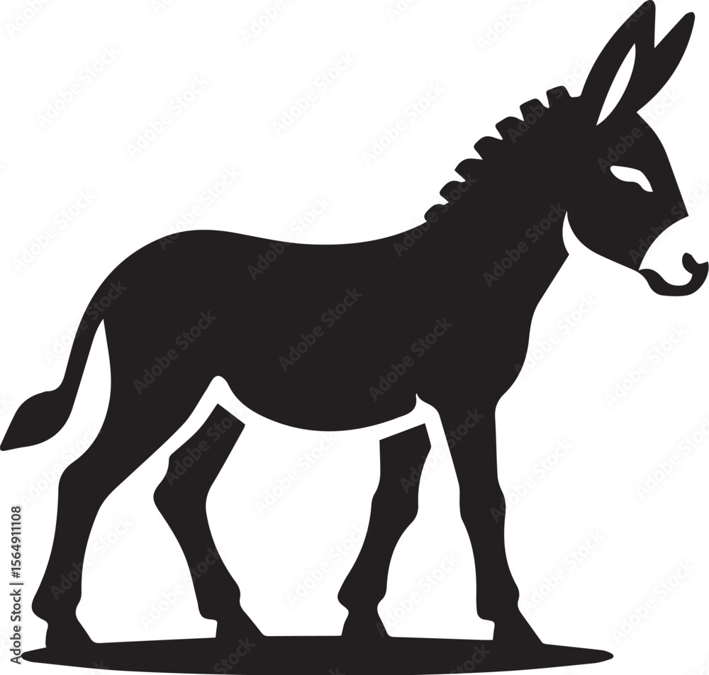 Obraz premium donkey silhouette in black and white color