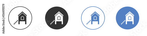 Chicken coop icon Thin line design. Vector Graphic. EPS 10