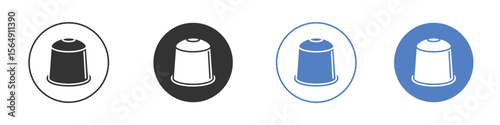 Coffee capsule icon Thin line design. Vector Graphic. EPS 10