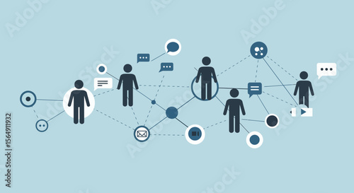 Conceptual illustration depicting global social network and interpersonal communication