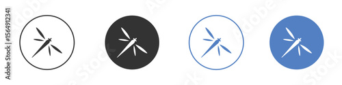 Dragon fly icon Thin line design. Vector Graphic. EPS 10