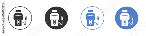 Garbage disposal icon Thin line design. Vector Graphic. EPS 10