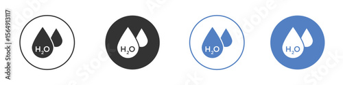 H2o icon Thin line design. Vector Graphic. EPS 10
