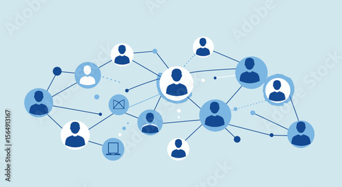 Illustration of a connected network of people for social media or business concepts