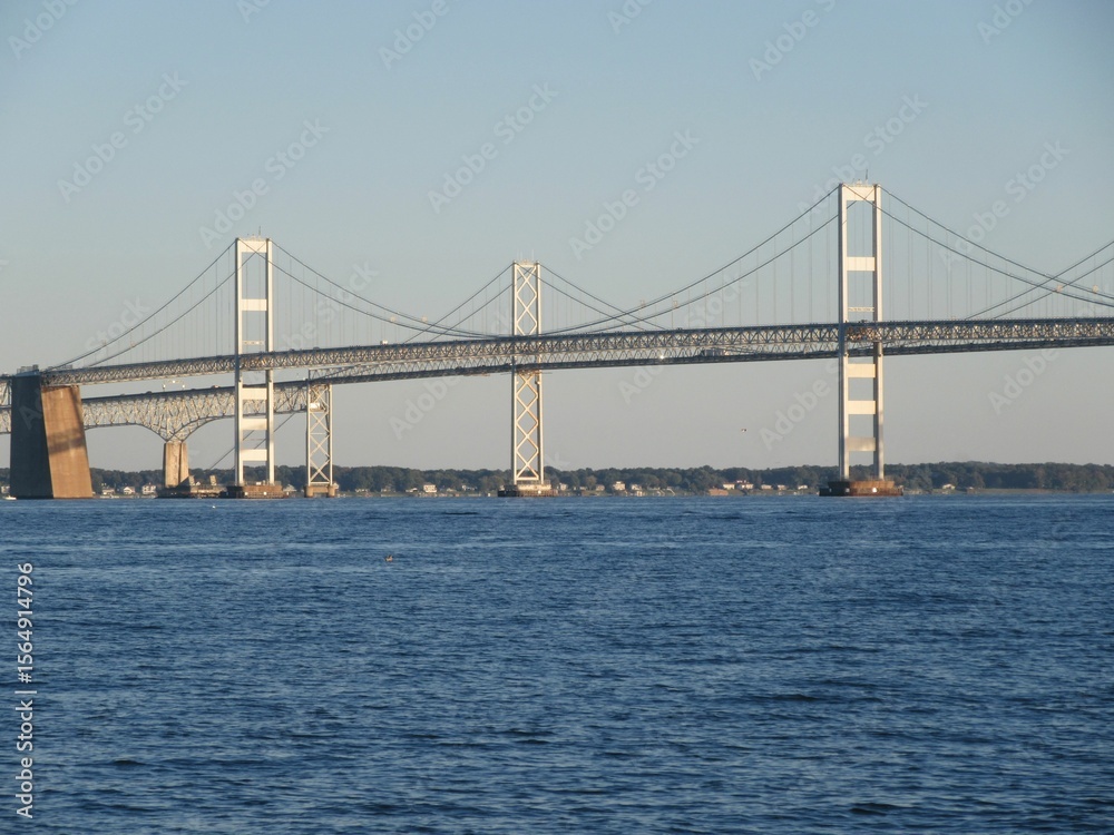 Afternoon view of the bridge over the bay Afternoon view of the bridge over the bay