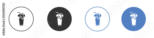 Milkshake icon Thin line design. Vector Graphic. EPS 10