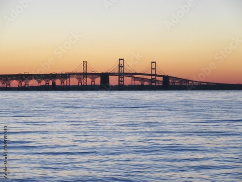 silhouette of the Chesapeake Bay Bridge
