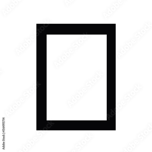 Simple black frame for image or text.  Clean rectangular frame with thick border.  Empty space inside frame perfect for adding your own design.