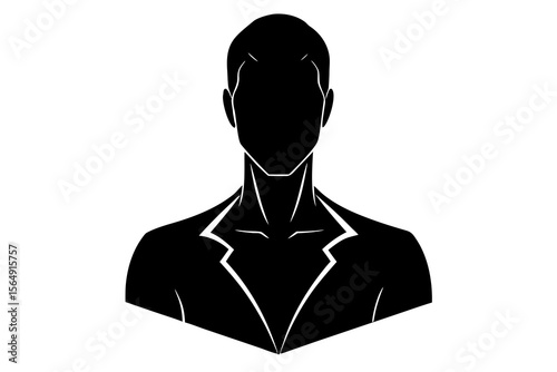 Faceless Man Silhouette, Black and White, Suit and Tie