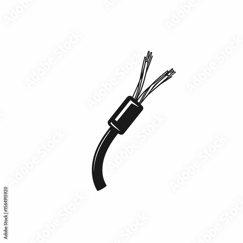 Speaker wire cable with two wires and connector. High-quality audio cable for home theater system.  Durable speaker cable for professional sound systems.