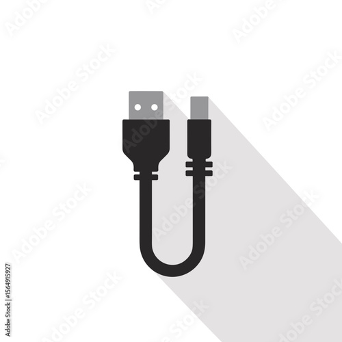 USB cable connection.  Standard USB A to micro USB B cable.  High quality digital data transfer cable for computers and mobile devices.