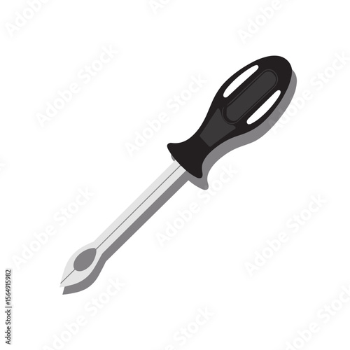 Precision screwdriver with ergonomic black handle and metallic shaft.  This tool is perfect for precise work requiring detailed attention to small components.