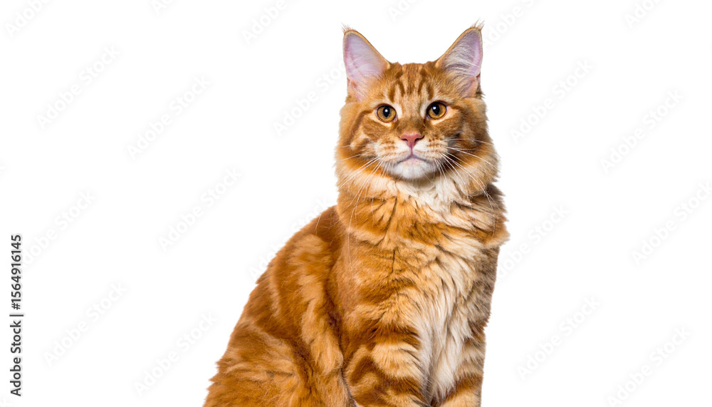 Obraz premium Elegant Himalayan Cat Posing Against a White Background