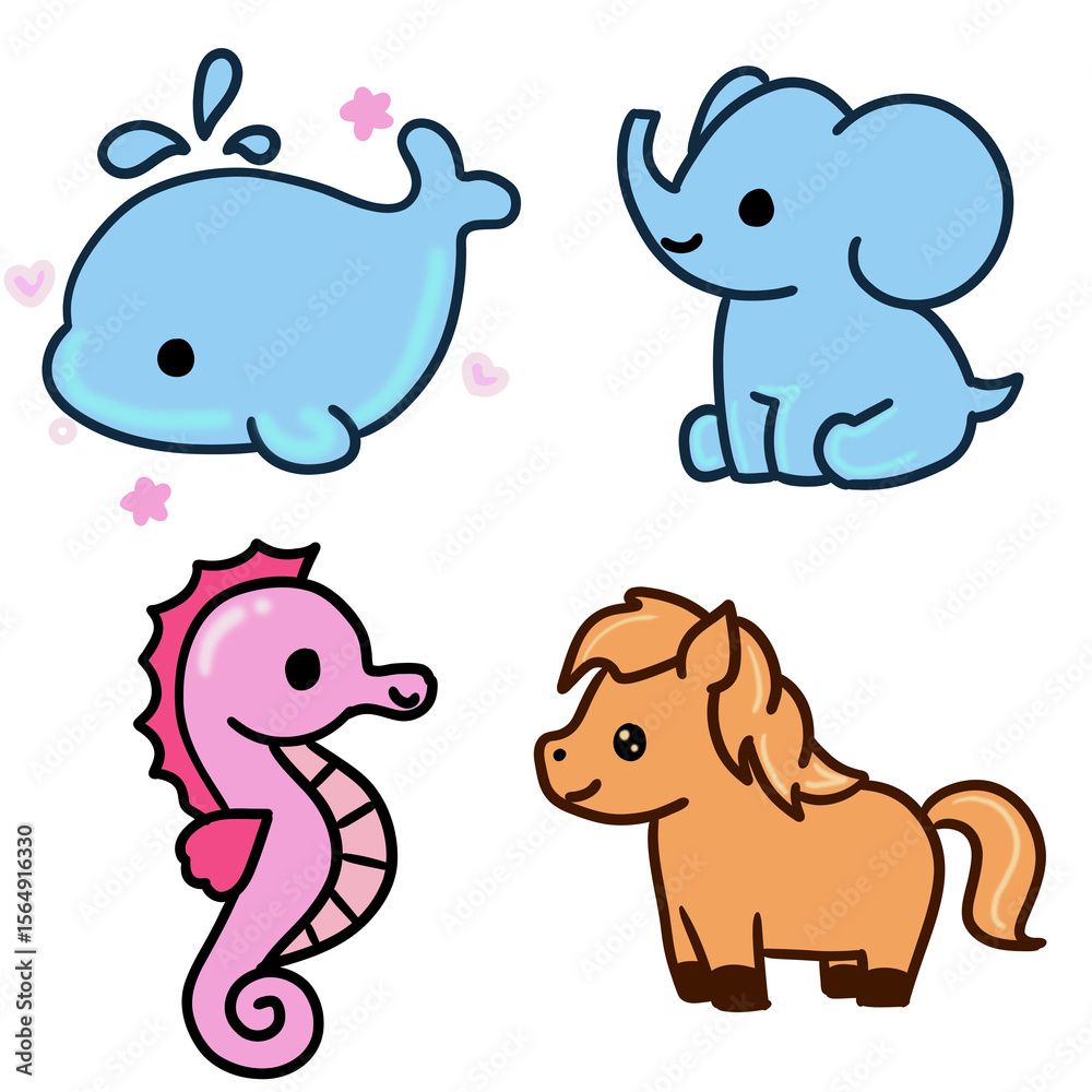 Obraz premium set of funny animals