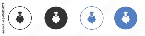 Sheep icon Thin line design. Vector Graphic. EPS 10