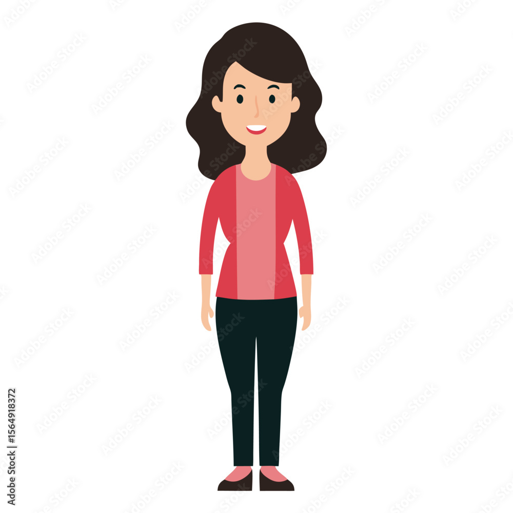 Stylish woman in casual outfit vector icon on white background. Stylish woman in casual outfit vector icon on white background.