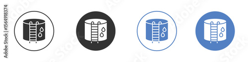Water tank icon Thin line design. Vector Graphic. EPS 10