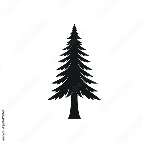 Evergreen Silhouette: A striking silhouette of a majestic evergreen tree against a backdrop of a cloudless sky, evoking a sense of serenity and connection with nature.