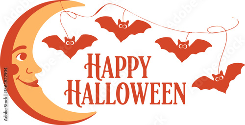 Happy Halloween lettering designs with  text decorated . Text, Typescript, Vector, Halloween, Horror, use in banner, poster etc. 