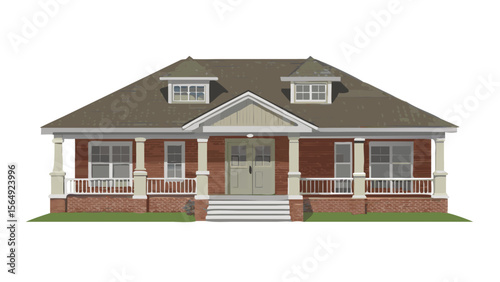 Abandoned Boarded-Up House Distressed Vector Illustration