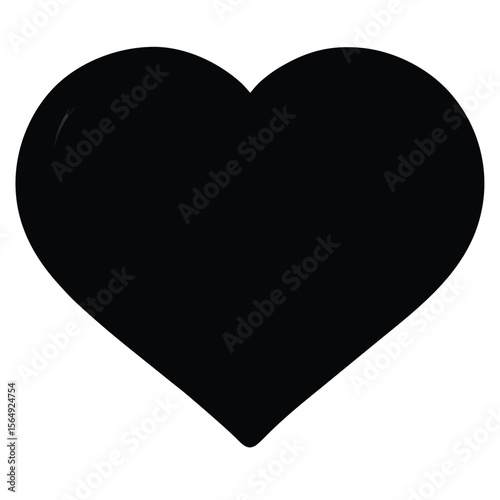 Simple Black Heart Shape A Vector Graphic Illustration
