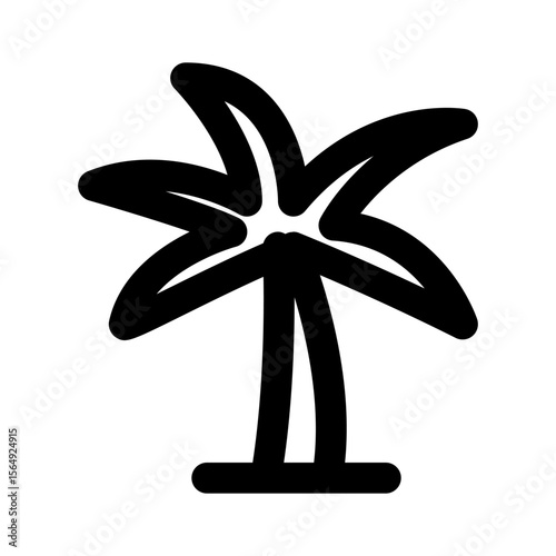 Palm Tree icon thick bold line