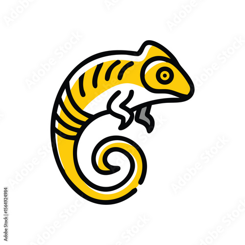vector illustration of a yellow lizard
