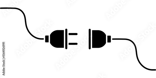 Vector illustration of electricity plug icon isolated on transparent background