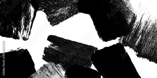 Abstract grunge ink stains collage with faded brush marks for artistic design