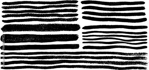 Artistic collection of thick and thin black marker lines for creative design projects