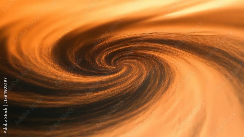 Swirling particle streams in olive peach and deep fog moving in vortex loops